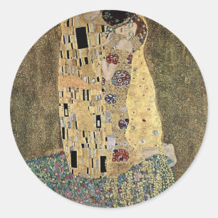 Gustav Klimts Der Kuss (ca. 1908) Runder Aufkleber