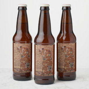 Gustav Klimts Gemälde: Die Embrace (ca. 1909) Bierflaschenetikett