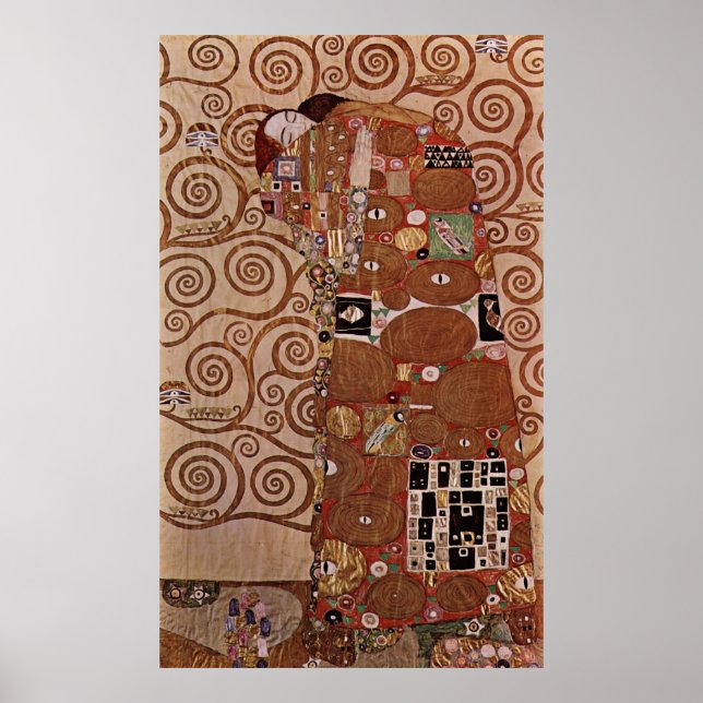 Gustav Klimts Gemälde: Die Embrace (ca. 1909) Poster (Vorne)
