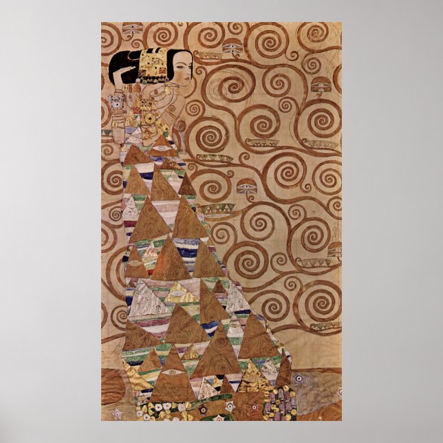 Gustav Klimts Gemälde: Die Erwartung (1908) Poster (Vorne)