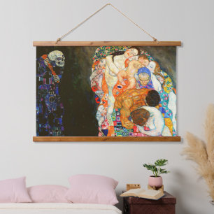 Gustav Klimts Gemälde Tod und Leben. Wandteppich Mit Holzrahmen