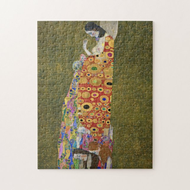 Gustav Klimts Hoffnung II (1907-1908) berühmtes Ge Puzzle (Vertikal)