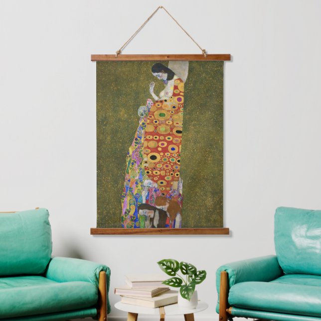 Gustav Klimts Hoffnung II (1907-1908) Wandteppich Mit Holzrahmen (Wohnzimmer)