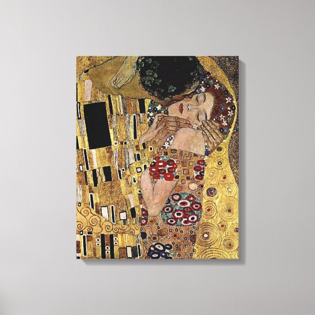 Gustav Klimts Kissendetails (ca. 1908) Leinwanddruck (Vorderseite)