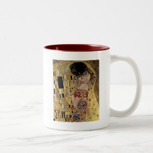 Gustav Klimts Kissendetails (ca. 1908) Zweifarbige Tasse