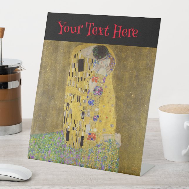 Gustav Klimts Kunst des Kissenmalens Sockelschild (In Situ)