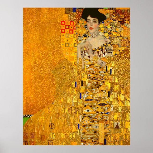 Gustav Klimts Portrait von Adele Bloch-Bauer I Poster (Vorne)