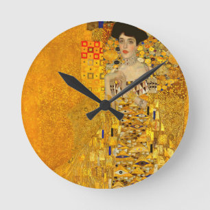 Gustav Klimts Portrait von Adele Bloch-Bauer I Runde Wanduhr