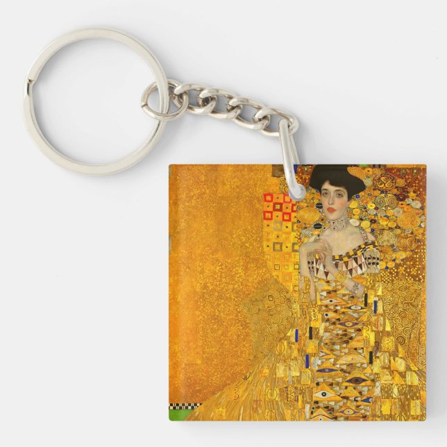 Gustav Klimts Portrait von Adele Bloch-Bauer I Schlüsselanhänger (Vorderseite)