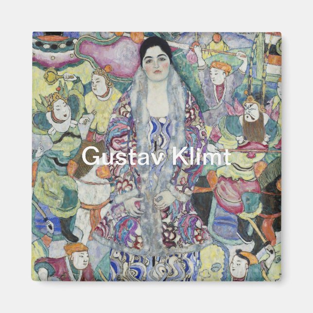 Gustav Klimts Portrait von Friederike Maria Beer Magnet (Vorne)