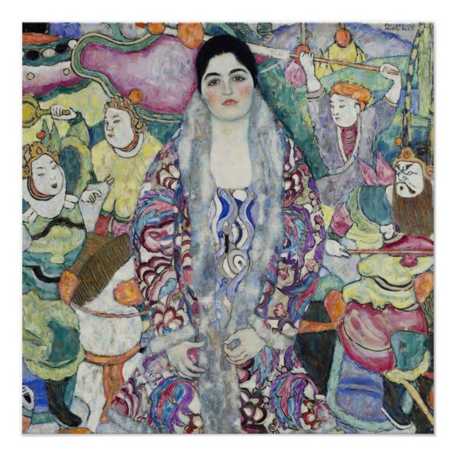 Gustav Klimts Portrait von Friederike Maria Poster (Vorderseite)