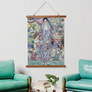 Gustav Klimts Porträt von Friederike Maria Wandteppich Mit Holzrahmen