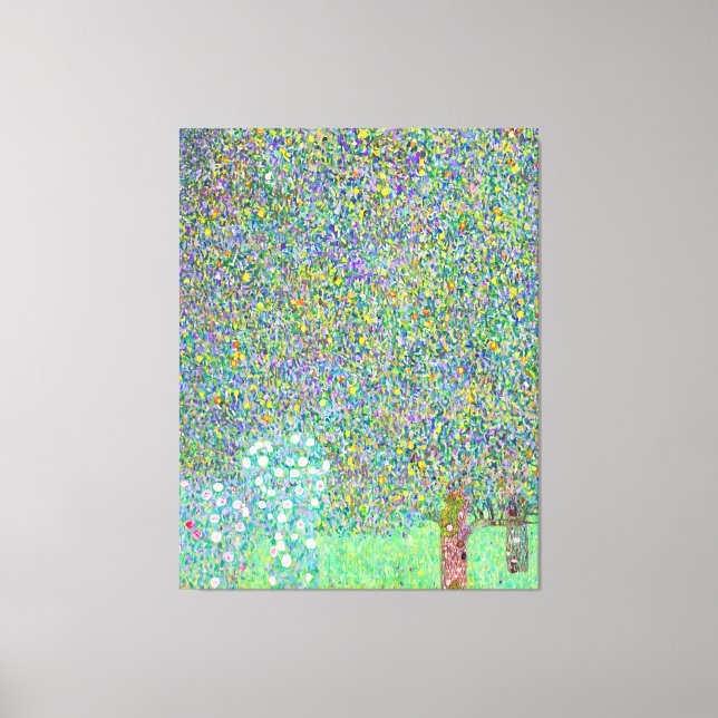 Gustav Klimts Rosenbüsche unter dem Baumbild Leinwanddruck (Vorderseite)