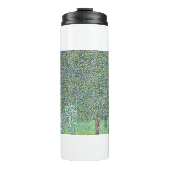 Gustav Klimts Rosenbüsche unter den Bäumen Thermosbecher (Vorderseite)