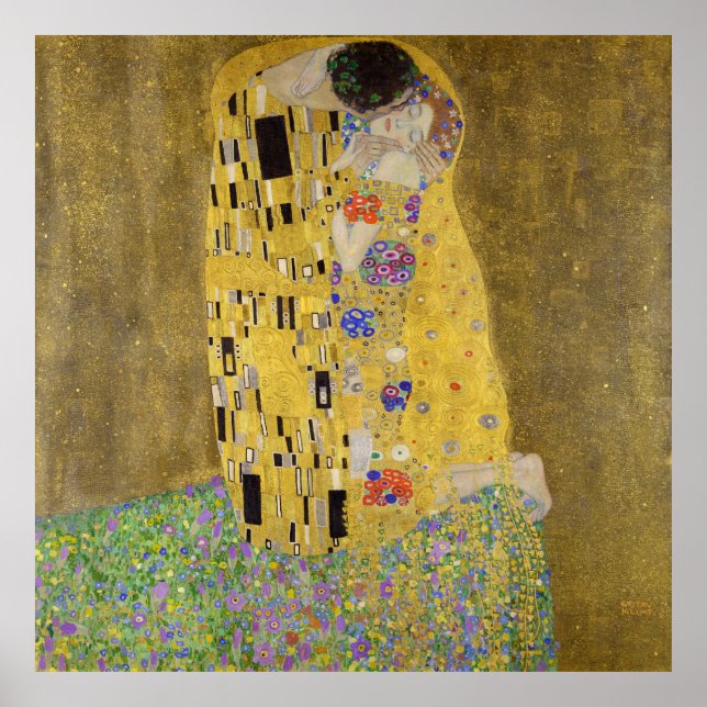 Gustav Klimt's The Kiss  Poster (Vorne)