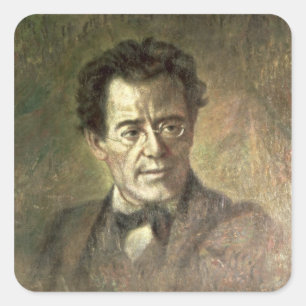 Gustav Mahler Quadratischer Aufkleber