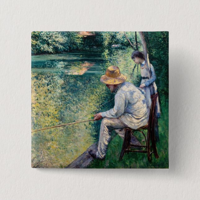 Gustave Caillebotte - Angeln Button (Vorderseite)