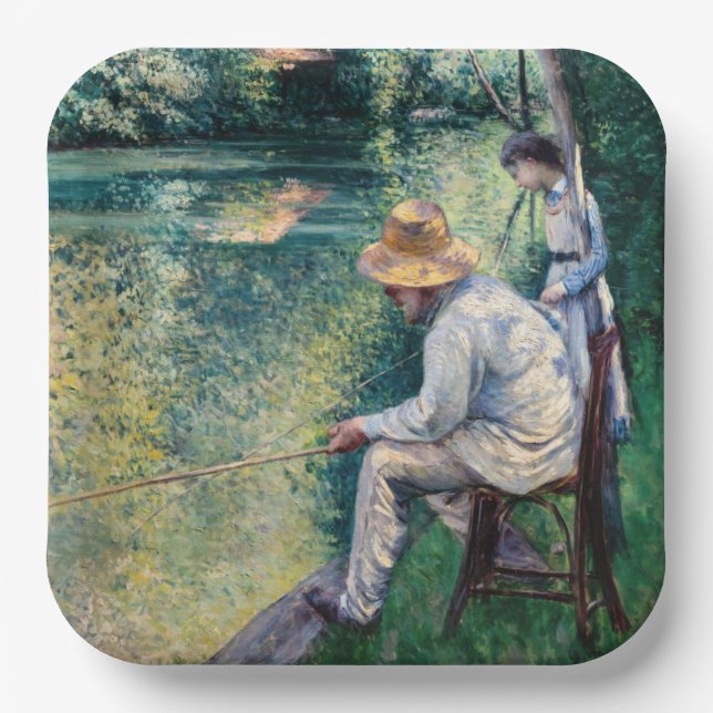 Gustave Caillebotte - Angling Pappteller (Vorderseite)
