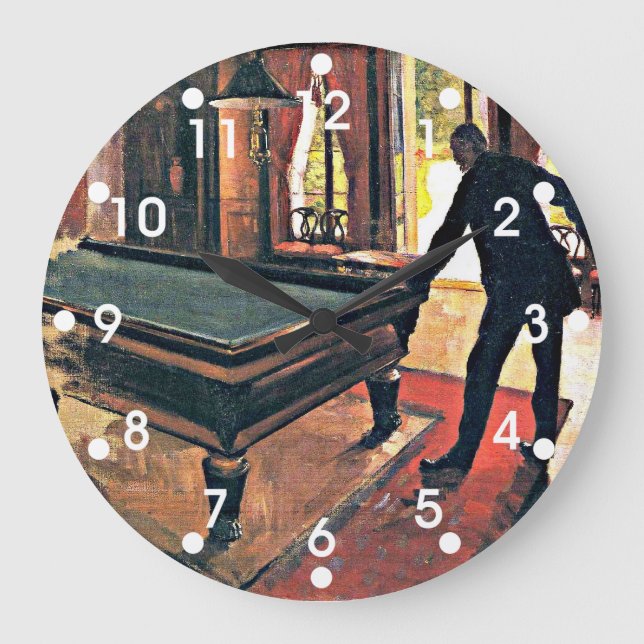 Gustave Caillebotte Art: Billard Große Wanduhr (Vorderseite)
