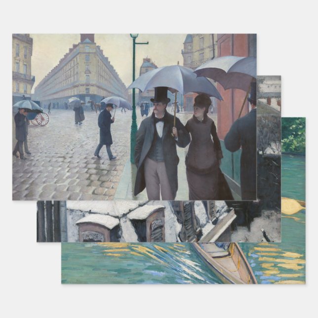 Gustave Caillebotte - Auswahl der Meisterwerke Geschenkpapier Set (Set)