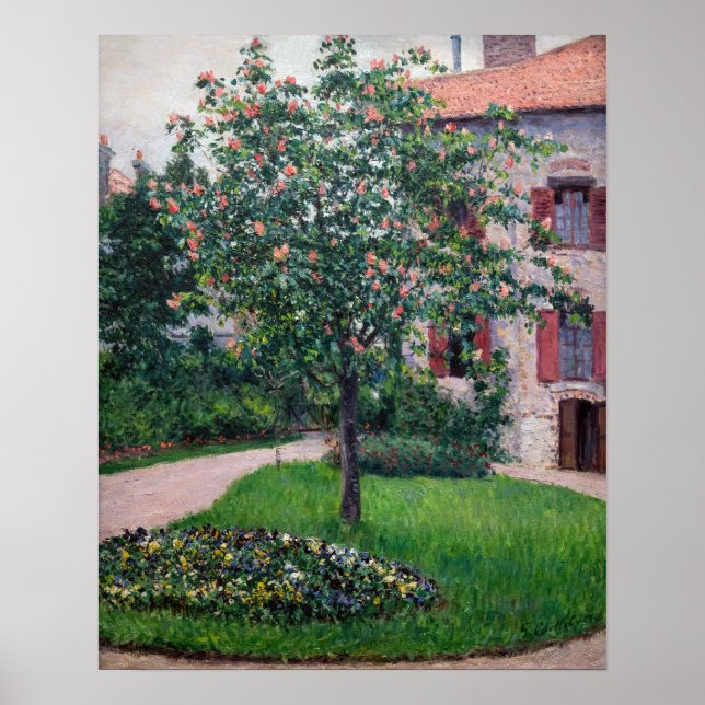 Gustave Caillebotte - Bäume in Blossom Poster (Vorne)
