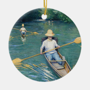 Gustave Caillebotte - Boote auf der Yerres Keramik Ornament