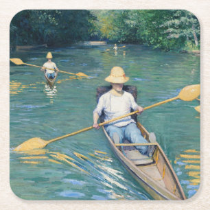 Gustave Caillebotte - Boote auf der Yerres Rechteckiger Pappuntersetzer