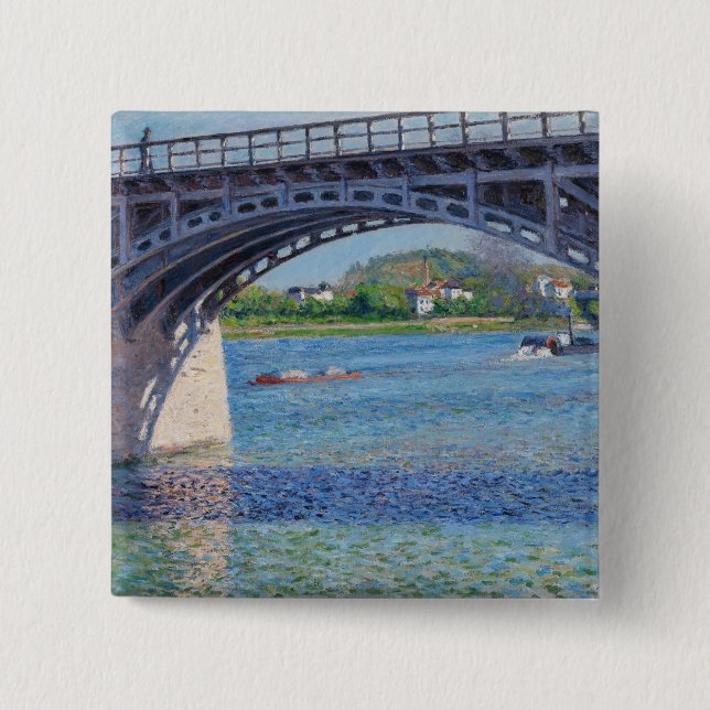 Gustave Caillebotte - Bridge at Argenteuil & Seine Button (Vorderseite)
