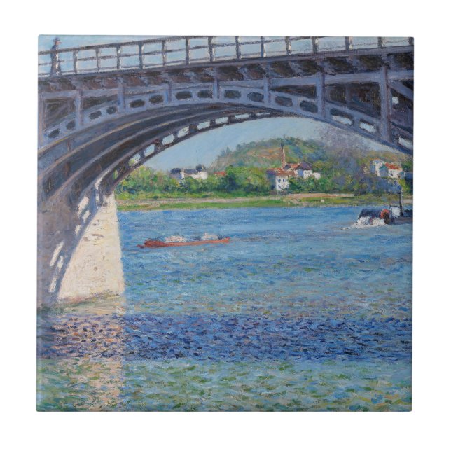 Gustave Caillebotte - Bridge at Argenteuil & Seine Fliese (Vorderseite)
