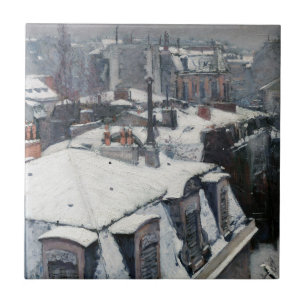 Gustave Caillebotte - Dächer im Schnee Fliese