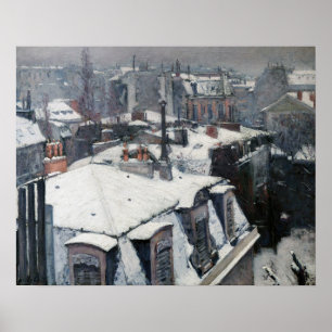 Gustave Caillebotte - Dächer im Schnee Poster