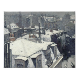 Gustave Caillebotte - Dachspitzen im Schnee Fotodruck