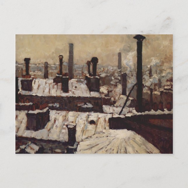 Gustave Caillebotte - Dachterrasse unter dem Schne Postkarte (Vorderseite)