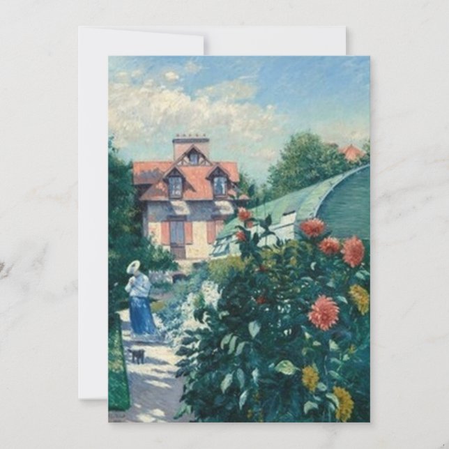 Gustave Caillebotte - Dahlias, Garten bei Petit Ge Einladung (Vorderseite)