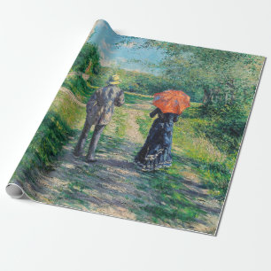 Gustave Caillebotte - Der ansteigende Weg Geschenkpapier