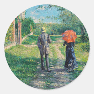 Gustave Caillebotte - Der aufsteigende Weg Runder Aufkleber