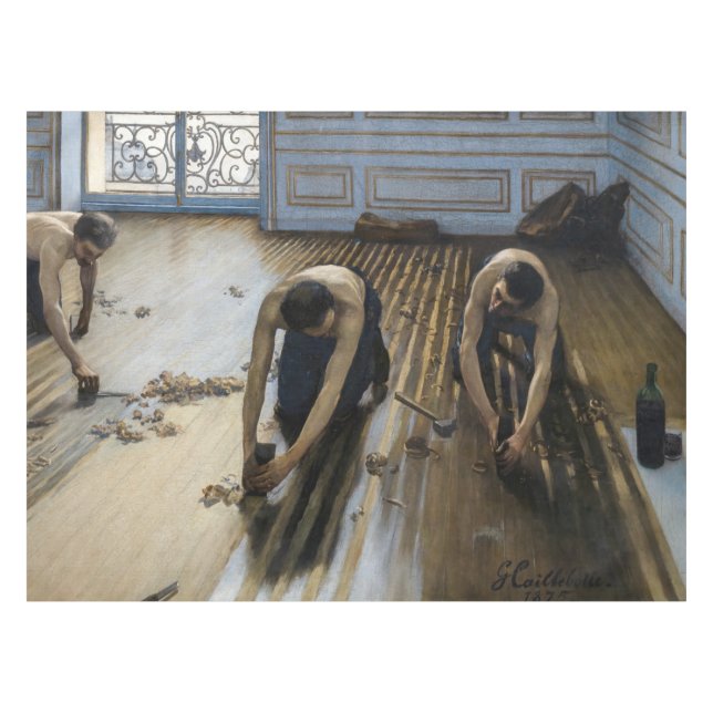 Gustave Caillebotte - Die Bodenschutzwesten Tischdecke (Vorderseite (Horizontal))