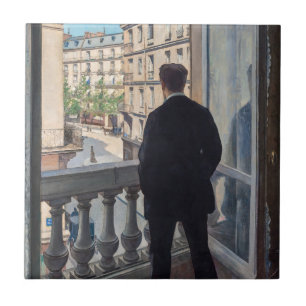 Gustave Caillebotte - Junger Mann an seinem Fenste Fliese