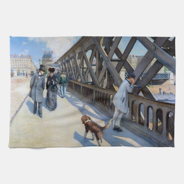 Gustave Caillebotte - Le Pont de l'Europe Geschirrtuch (Horizontal)