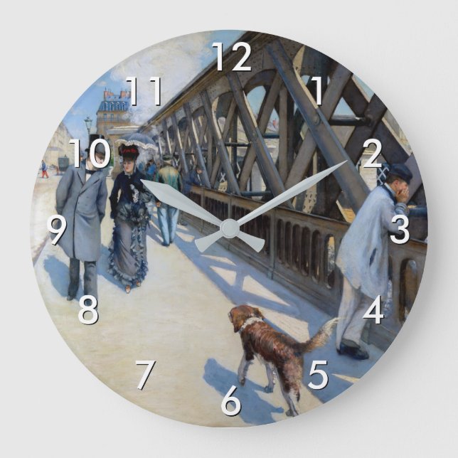 Gustave Caillebotte - Le Pont de l'Europe Große Wanduhr (Vorderseite)