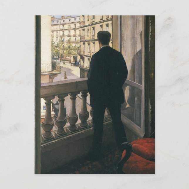 GUSTAVE CAILLEBOTTE - Mann am Fenster 1875 Postkarte (Vorderseite)