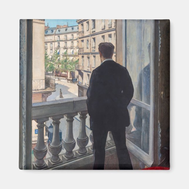 Gustave Caillebotte - Mann am Fenster Magnet (Vorne)