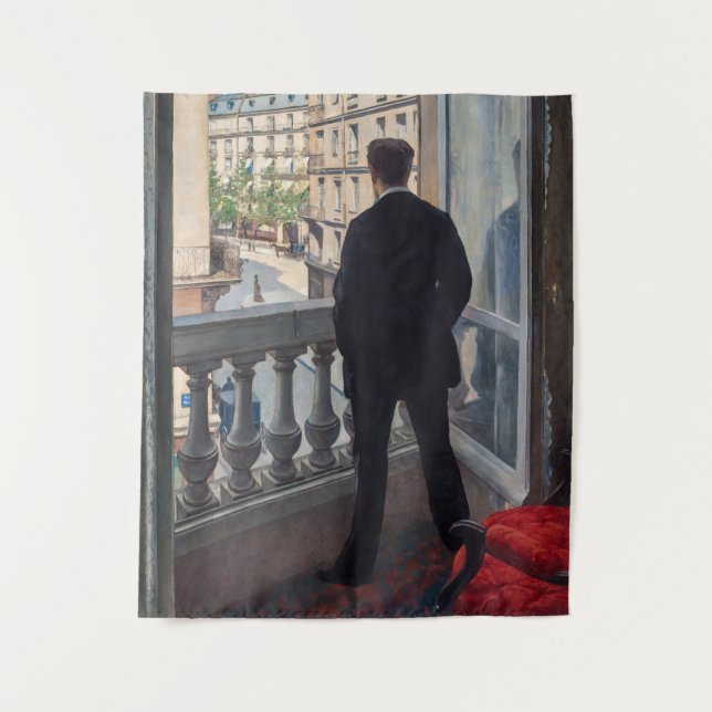 Gustave Caillebotte - Mann am Fenster Wandteppich (Vorderseite)