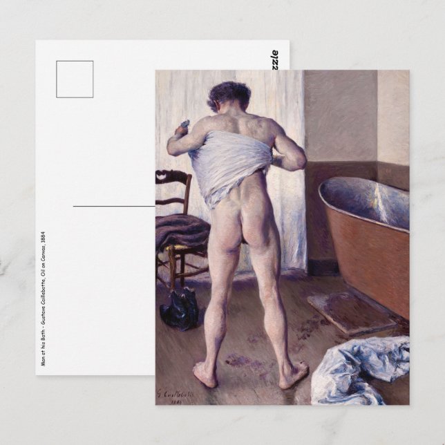 Gustave Caillebotte - Mann in seinem Bad Postkarte (Vorne/Hinten)