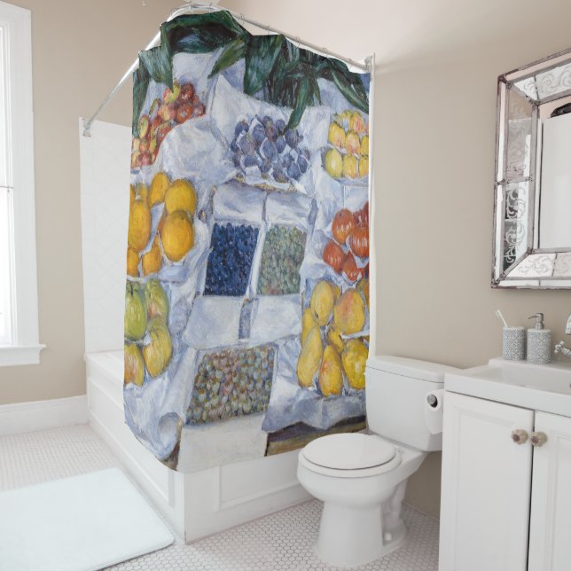 Gustave Caillebotte - Obst auf einem Stand dargest Duschvorhang (Beispiel)