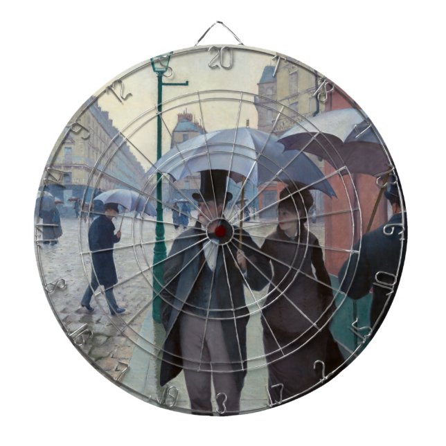 Gustave Caillebotte - Paris Street; Rainy Day Dartscheibe (vorne)