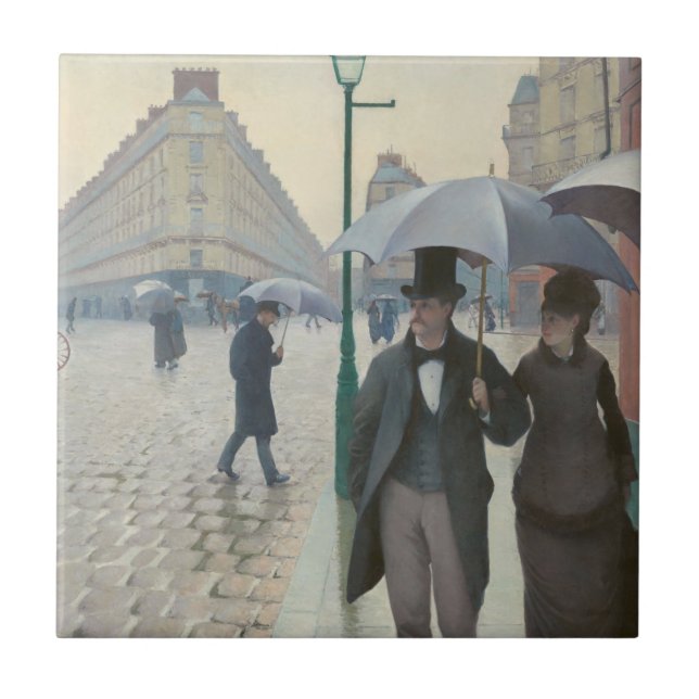 Gustave Caillebotte - Paris Street; Rainy Day Fliese (Vorderseite)