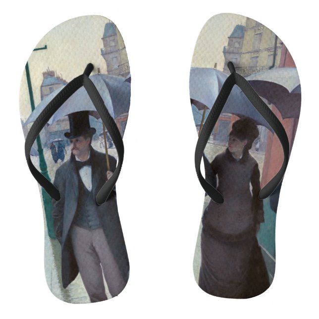 Gustave Caillebotte - Paris Street; Rainy Day Flip Flops (Fußbett)