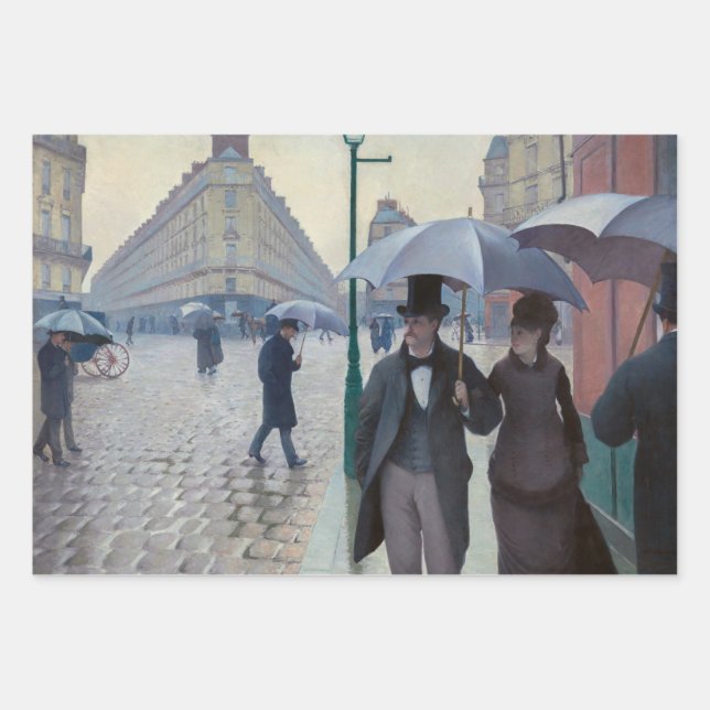 Gustave Caillebotte - Paris Street; Rainy Day Geschenkpapier Set (Vorderseite)