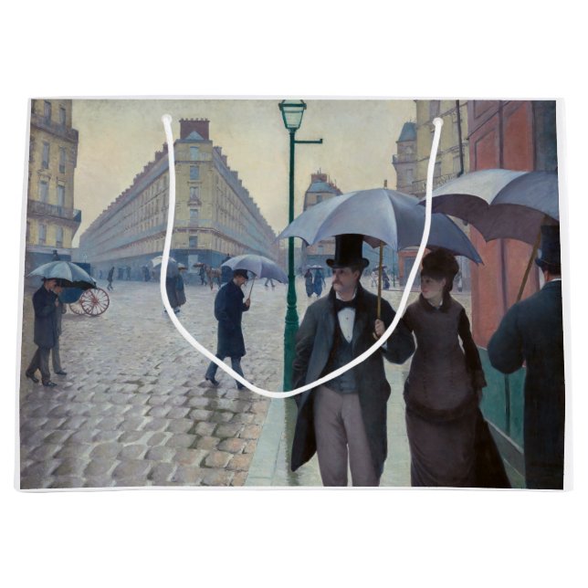 Gustave Caillebotte - Paris Street; Rainy Day Große Geschenktüte (Vorderseite)